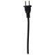 10 FT Rayon Covered SPT-1 Cord Set - Black Rayon, Black Plug