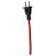 10 FT Rayon Covered SPT-1 Cord Set - Red Rayon, Black Plug
