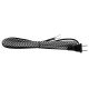 10 FT Rayon Covered SPT-1 Cord Set - Black & White Houndstooth Rayon, Black Plug