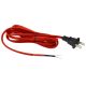 9FT Rayon Covered SPT-1 Cord Set - Red Rayon, Black Plug
