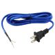 9FT Rayon Covered SPT-1 Cord Set - Blue Rayon, Black Plug
