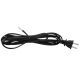 Vinyl Plastic SPT-1 Cord Sets With Molded On Plugs - 8FT Black