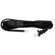 Oval Euro Style In-Line Toggle Switch with 11FT SPT-2 Cord Set Black Wire with Black Switch