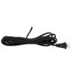 11FT Rayon Covered SPT-2 Cord Set - Black Rayon, Black Plug