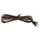 9FT Rayon Covered SPT-2 Cord Set - Brown Rayon, Brown Plug