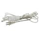 Square Euro Style In-Line Rocker Switch with 11FT SPT-1 Cord Set White Switch with White Wire