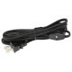 12 Foot Rayon Covered SPT-1 Cord Set with On/Off Line Switch Installed - Black