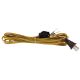 12 Foot Rayon Covered SPT-1 Cord Set with Hi/Lo Dimmer Line Switch Installed - Gold