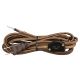 12 Foot Rayon Covered SPT-1 Cord Set with Hi/Lo Dimmer Line Switch Installed - Brown