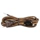 12 Foot Rayon Covered SPT-2 Cord Set with Hi/Lo Dimmer Line Switch Installed - Brown