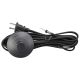 11 Foot Rayon Covered SPT-1 Cord Set with Square Euro Style Toggle Line Switch Installed - Black