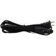 12 Foot Rayon Covered SPT-2 Cord Set with Square Euro Style Toggle Line Switch Installed - Black