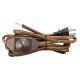 12 Foot Rayon Covered SPT Cord Set with In-Line Full Range Dimmer Switch - Brown