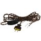 9 Foot 2-Wire Rayon Twist Cord Sets with Toggle Switch Installed - Brown