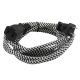 15 Foot SVT-2 Rayon Covered Extension Cords - Black & White Houndstooth with Black Plug