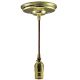 Rayon Wired Pendant with Stamped Brass Socket Fixture Polished Brass