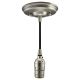Rayon Wired Pendant with Stamped Brass Socket Fixture Satin Nickel