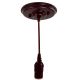 Rayon Wired Pendant with Stamped Brass Socket Fixture Bronze