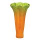 3" Tulip Glass - Acid Etched Green and Amber