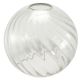6" Neckless Glass Globe with 3" Opening - Optic Clear Swirl