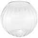 6" Neckless Glass Globe with 3" Opening - Optic Clear Straight Ribs