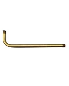 2" X 7-1/4" Solid Brass Bent Arm - 3/8" OD - Threaded 1/8 IPS Male Both Ends - Unfinished