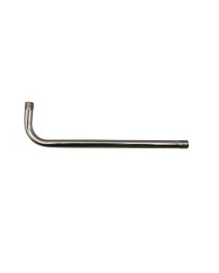 2" X 7-1/4" Solid Brass Bent Arm - 3/8" OD - Threaded 1/8 IPS Male Both Ends - Polished Nickel