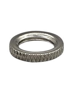 9/16" Solid Brass Knurled Locknut 1/8F - Nickel Plated