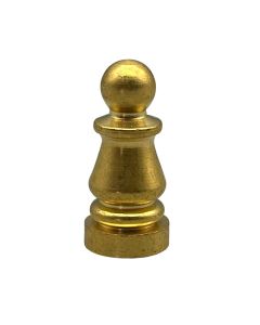 1" Solid Brass Finial 1/4-27F - Burnished and Lacquered