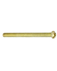 2" 8/32 Round Head Slotted Screw - Brass Plated