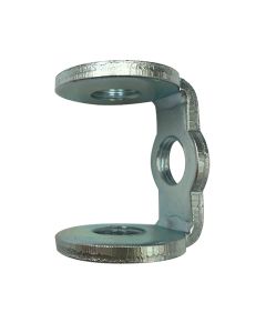 1-1/4" Steel Utility Switch Hickey - 3 Holes Tapped 1/8F -Holes Top Bottom and Side-  Zinc Plated