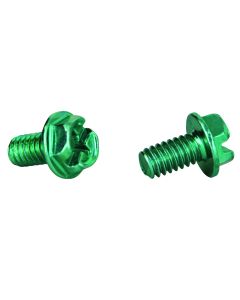 Green Steel Ground Screw - 1/4" Shank - 8-32 Thread