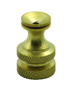 Solid Brass Swivel Finial Base - Tap 1/4-27F - Unfinished- 7/8" Height