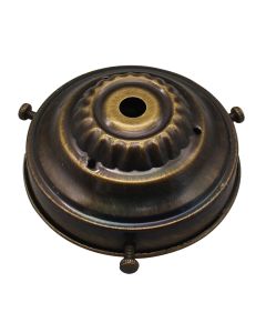 3-1/4" Steel Lip Glass Holder - Antique Brass Plated