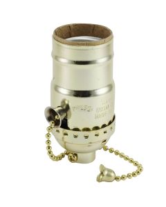 MB 3-WAY PULL CHAIN SOCKET - POLISHED GILT