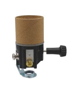 Medium Base On/off Turn Knob Paper Shell Socket with Hickey - Flush Mandrel