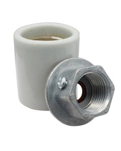 Medium Base Porcelain Socket with Two Screw Terminals and Heavy Duty 1/2 IP Cap - Must Have Captive Screws