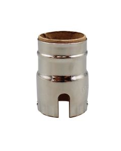Medium Base Solid Brass 1 Slot Socket Shell - Polished Nickel