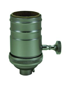 Medium Base Cast/Turned Brass On/off Socket - Satin Nickel