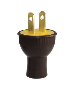 Round Attachment Plug Brown Non-Polarized