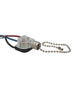 Pull Chain Canopy Switch 2 Circuit-4 Position Nickel Plated Chain